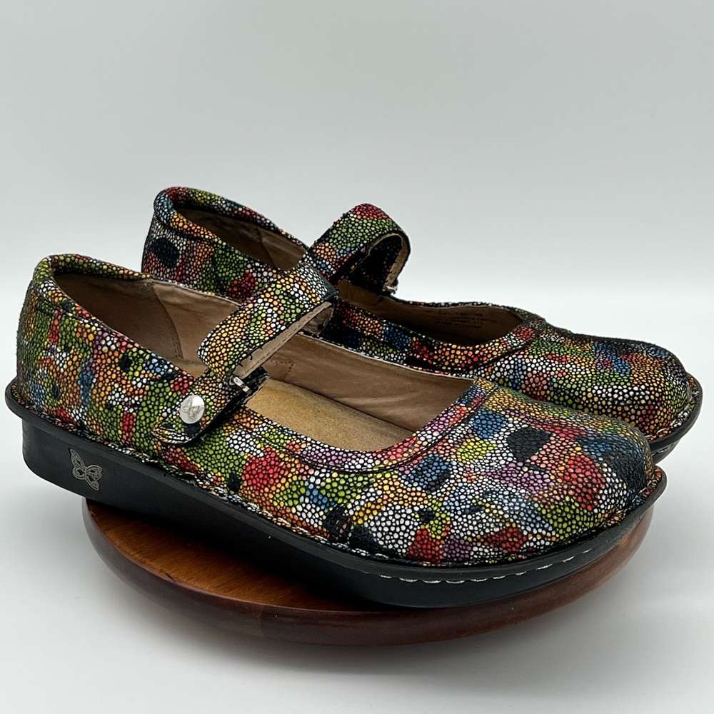 Alegria Paloma Multi Color Mosaic Leather Mary Jane Women Shoe Sz. 41/10.5/11